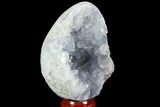Crystal Filled Celestine (Celestite) Egg Geode - Madagascar #98823-1